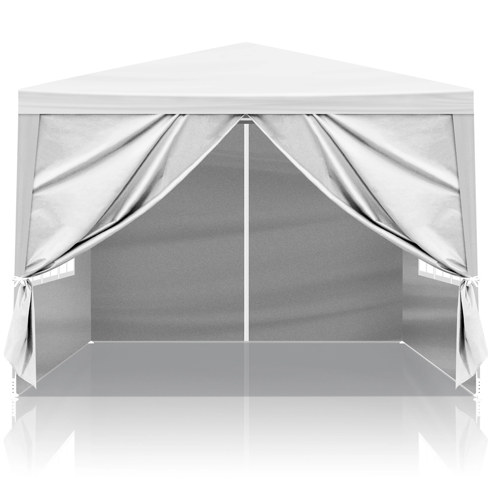 3x3m Portable Waterproof Tent Four Sides Outdoor Camping Home Use with Spiral Tubes Frame White