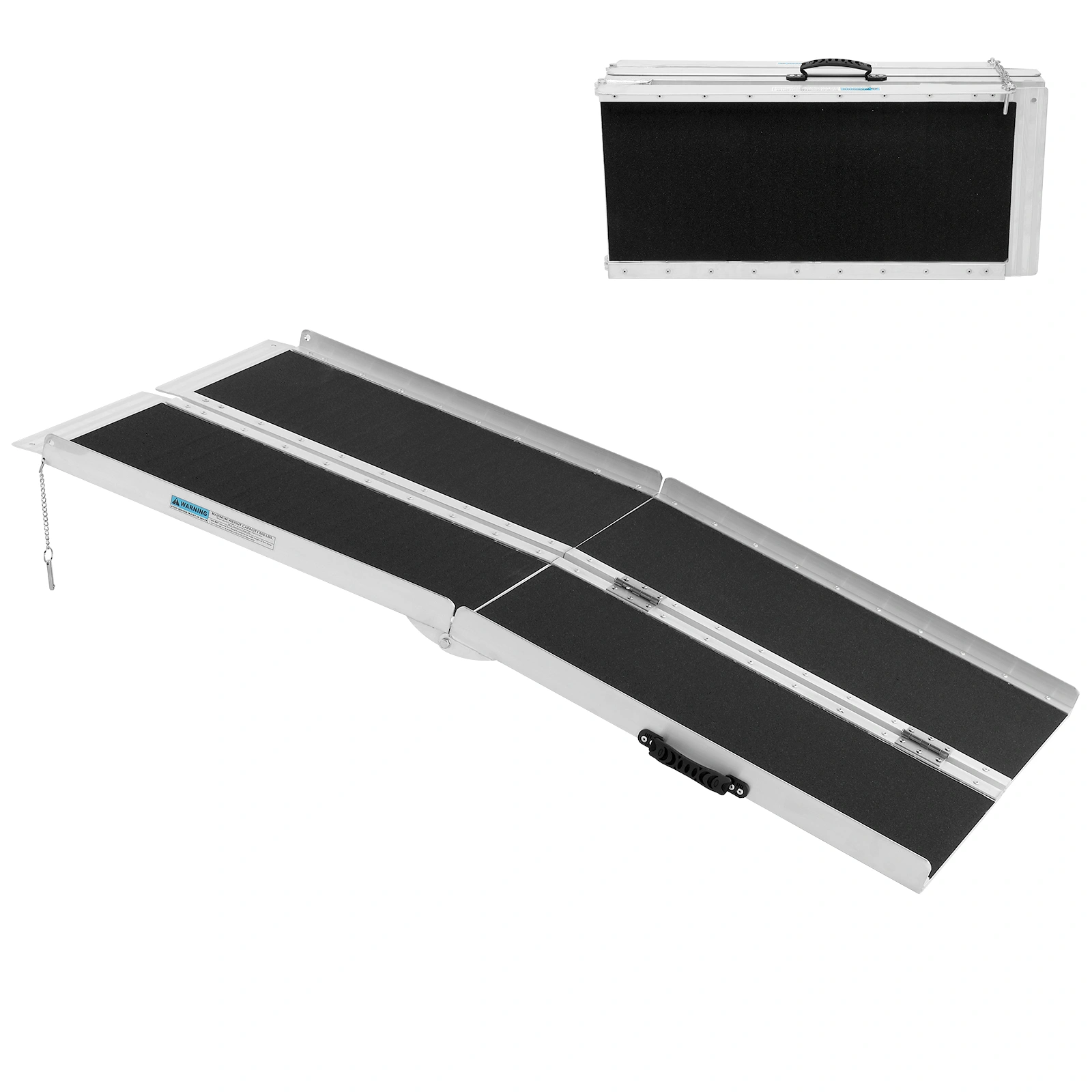 5FT Non-Skid Folding Aluminum Wheelchair Ramp for Home Steps, Holds Up to 600 lbs, Portable Scooter Mobility Ramp with Handle view 11