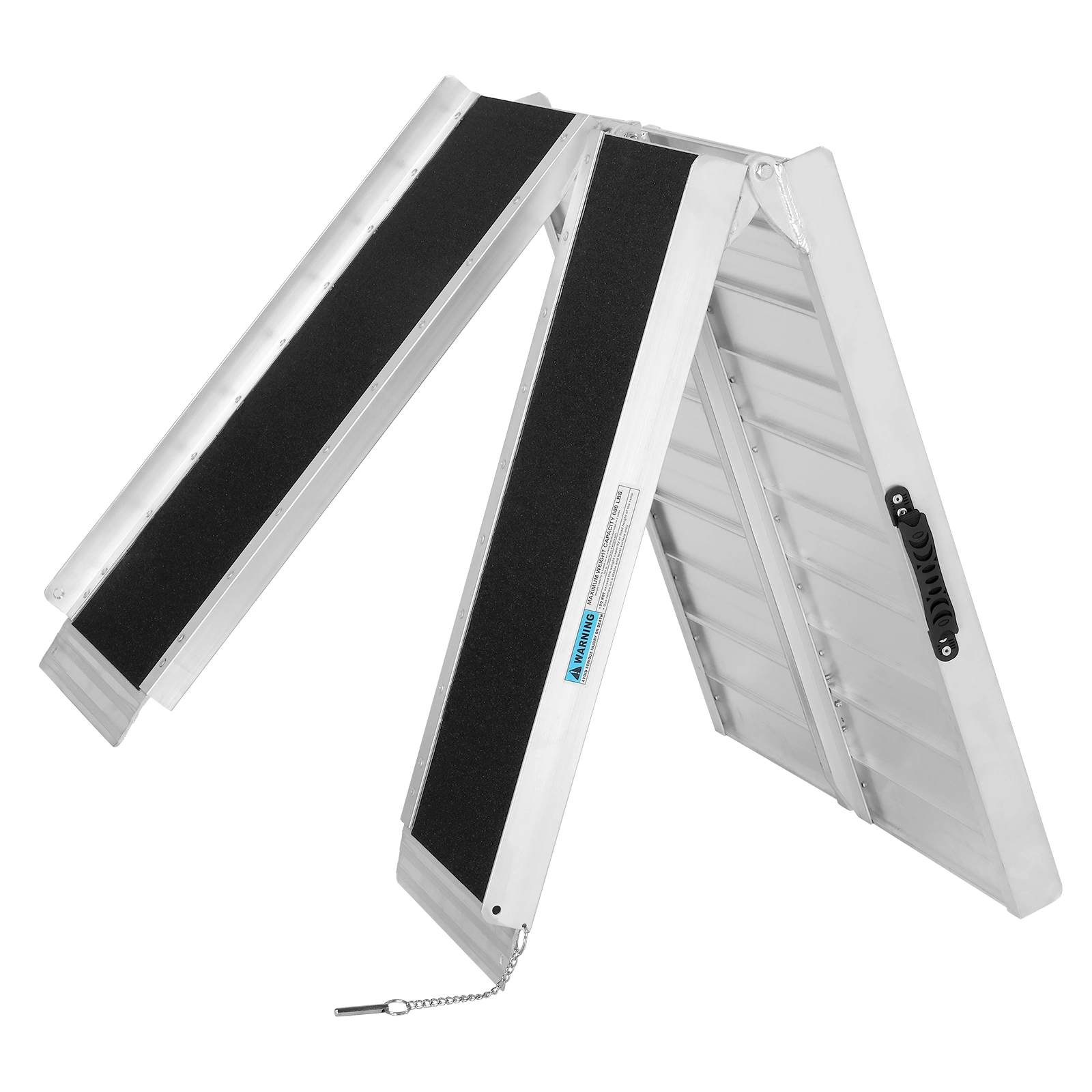 5FT Non-Skid Folding Aluminum Wheelchair Ramp for Home Steps, Holds Up to 600 lbs, Portable Scooter Mobility Ramp with Handle view 13
