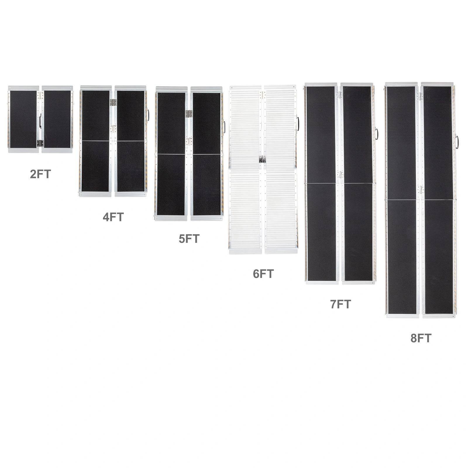 5FT Non-Skid Folding Aluminum Wheelchair Ramp for Home Steps, Holds Up to 600 lbs, Portable Scooter Mobility Ramp with Handle view 9