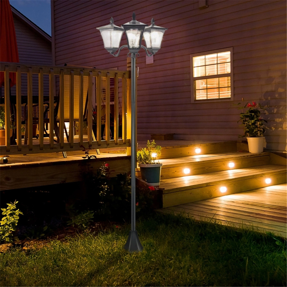 Solar Street Light Outdoor - Weatherproof Solar Powered Lamp, Energy-Efficient Pathway & Yard Security Lighting