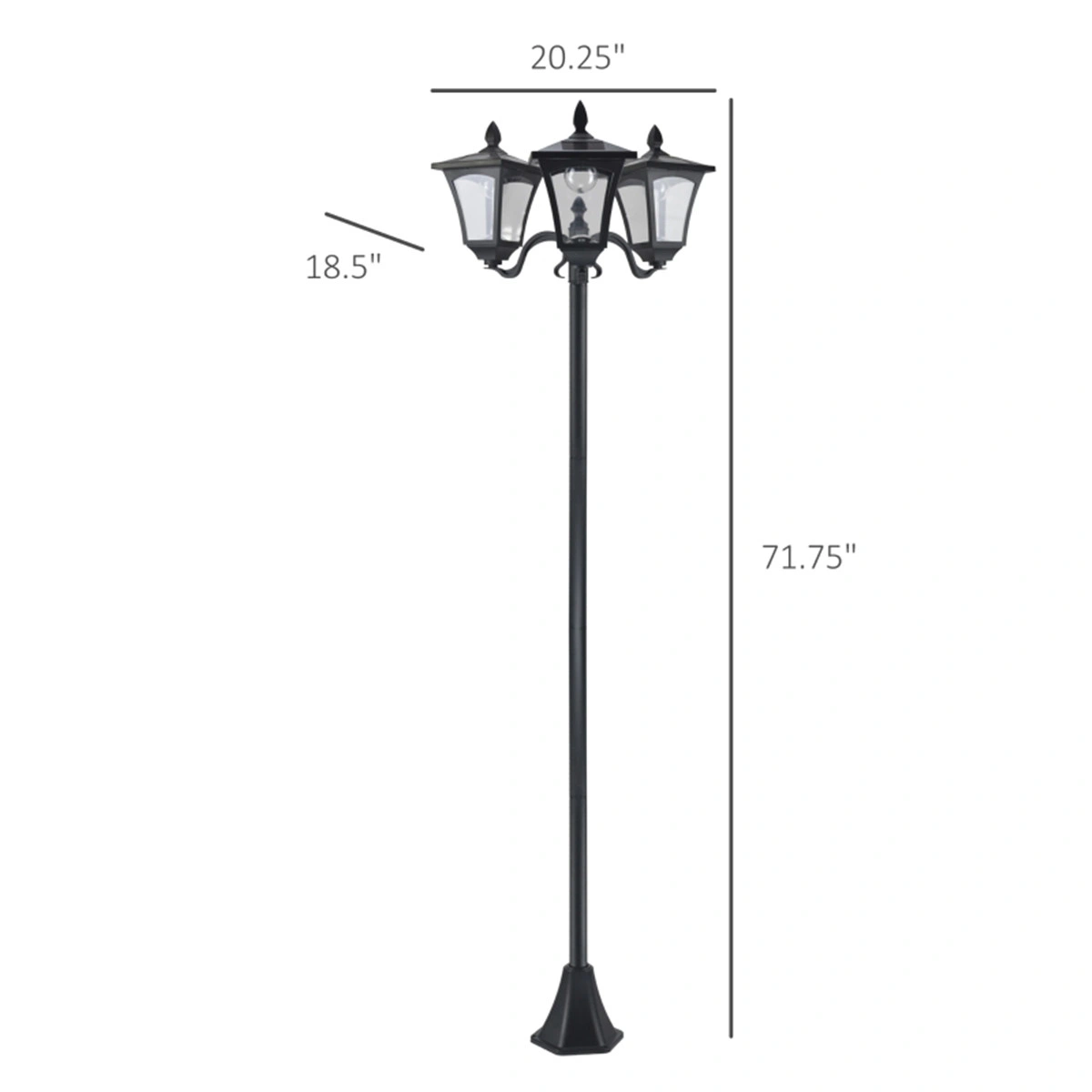 Solar Street Light Outdoor - Weatherproof Solar Powered Lamp, Energy-Efficient Pathway & Yard Security Lighting view 2