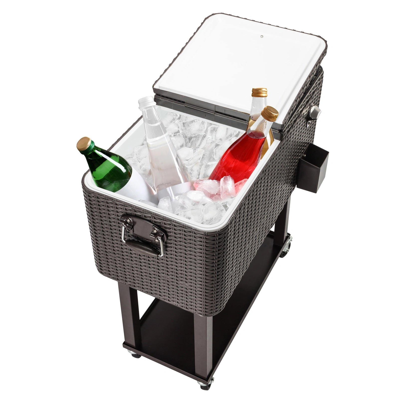 80QT Rattan Square Legs Cooler with Shelf view 26