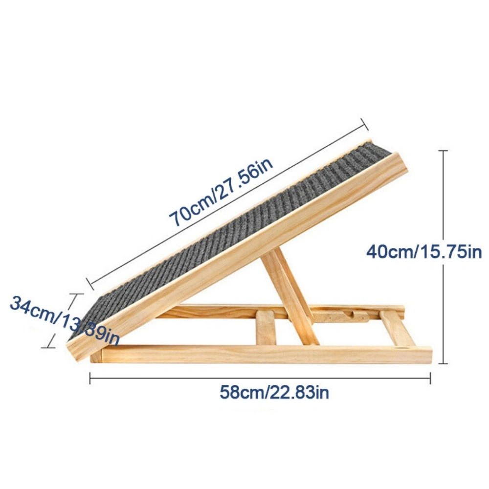 Foldable Dog Stairs & Pet Ramp, Non-Slip Adjustable Height Steps for Sofa Bed Car view 5