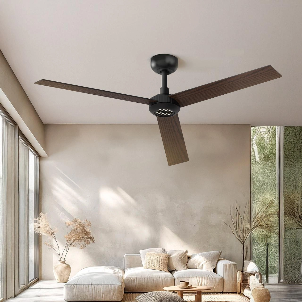 52 inch Modern Ceiling Fan with Lights,Remote Control, 3 Plywood Blades,6-Speed,Dimmable, Noiseless Reversible DC Motor,Indoor/Outdoor Ceiling Fan for Living Room Bedroom patio, 3D-X3[Unable ship on weekends, TK/TEMU only for pickup, only TX10643 war view 10