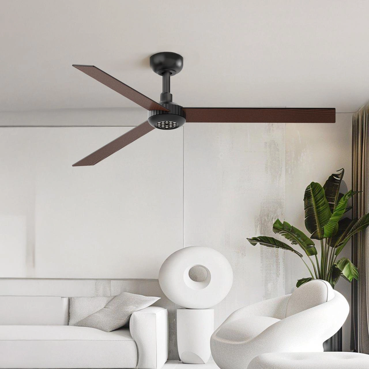52 inch Modern Ceiling Fan with Lights,Remote Control, 3 Plywood Blades,6-Speed,Dimmable, Noiseless Reversible DC Motor,Indoor/Outdoor Ceiling Fan for Living Room Bedroom patio, 3D-X3[Unable ship on weekends, TK/TEMU only for pickup, only TX10643 war view 5