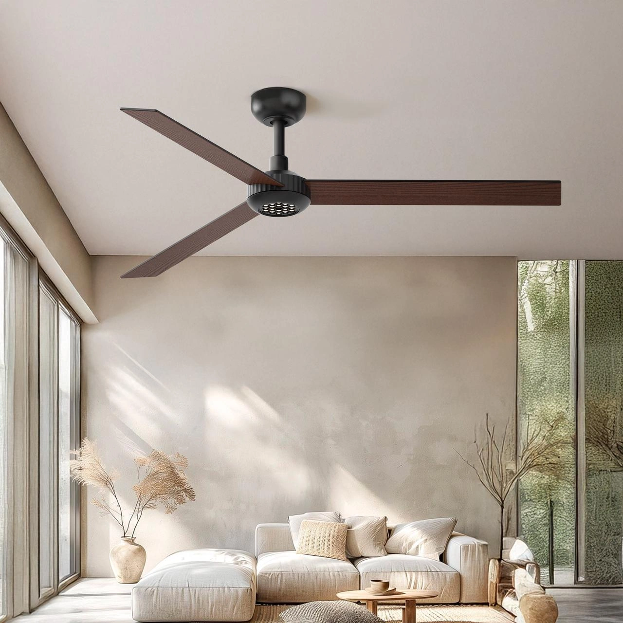 52 inch Modern Ceiling Fan with Lights,Remote Control, 3 Plywood Blades,6-Speed,Dimmable, Noiseless Reversible DC Motor,Indoor/Outdoor Ceiling Fan for Living Room Bedroom patio, 3D-X3[Unable ship on weekends, TK/TEMU only for pickup, only TX10643 war view 9