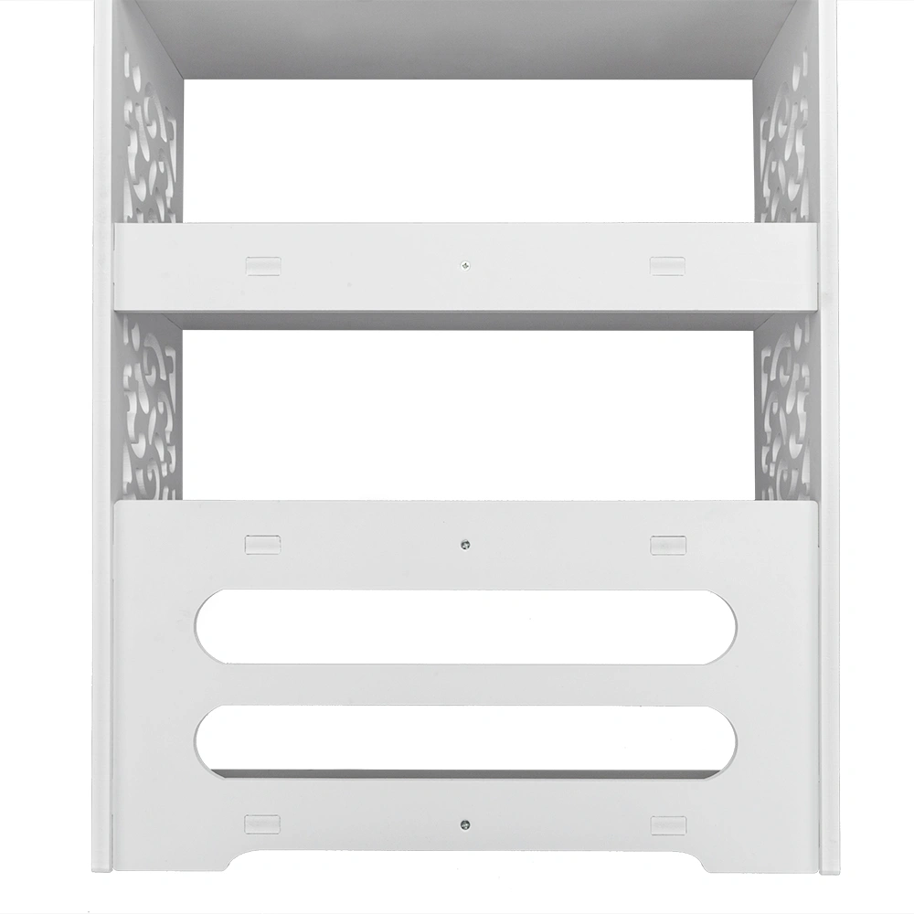 Wood-plastic Board Six Tiers Carved Shoe Rack White A view 16