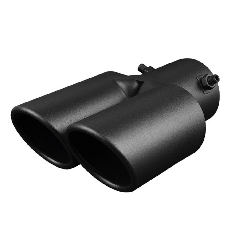 Dual Outlet Exhaust Tip Muffler, 1.4-2.5" Fit Silver Stainless Steel Pipe view 3