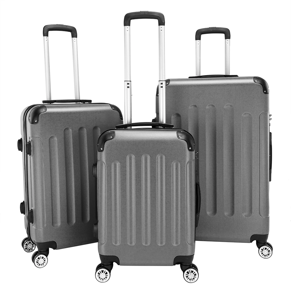 3-in-1 Portable Trolley Suitcase Set 20" 24" 28" ABS Travel Luggage Case Dark Gray view 2