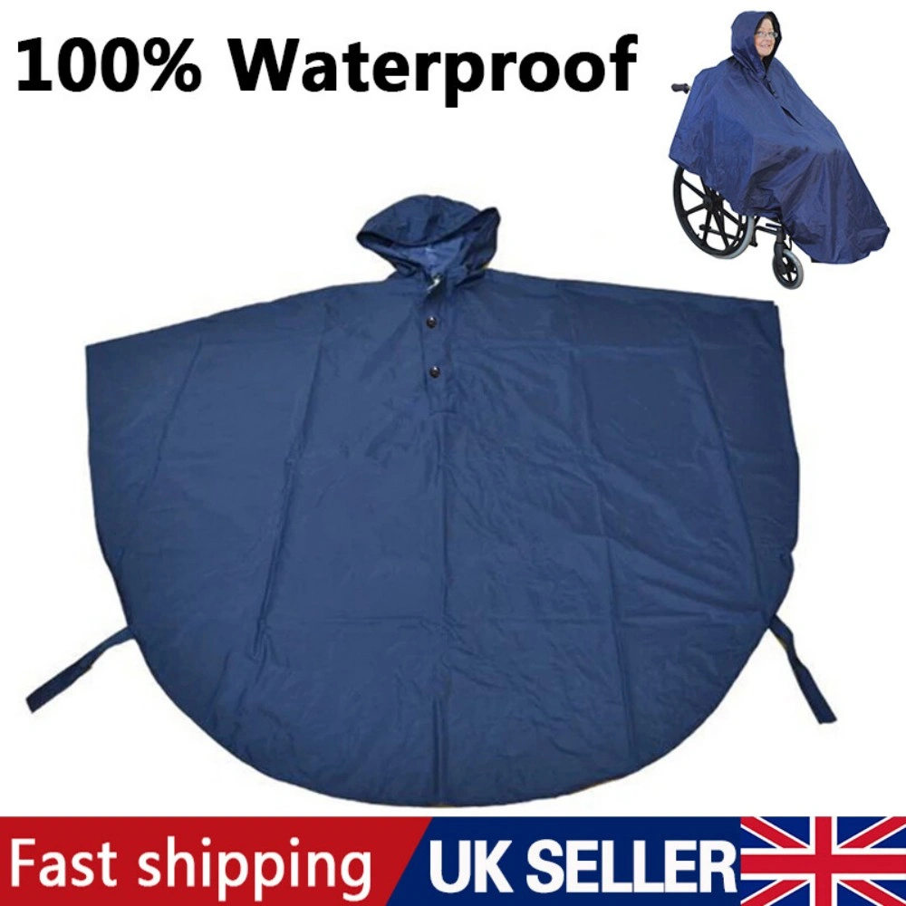 Wheelchair Waterproof Poncho Rain Cover with Hood, Disability Aid Rain Mac Coat for Outdoor Use view 7