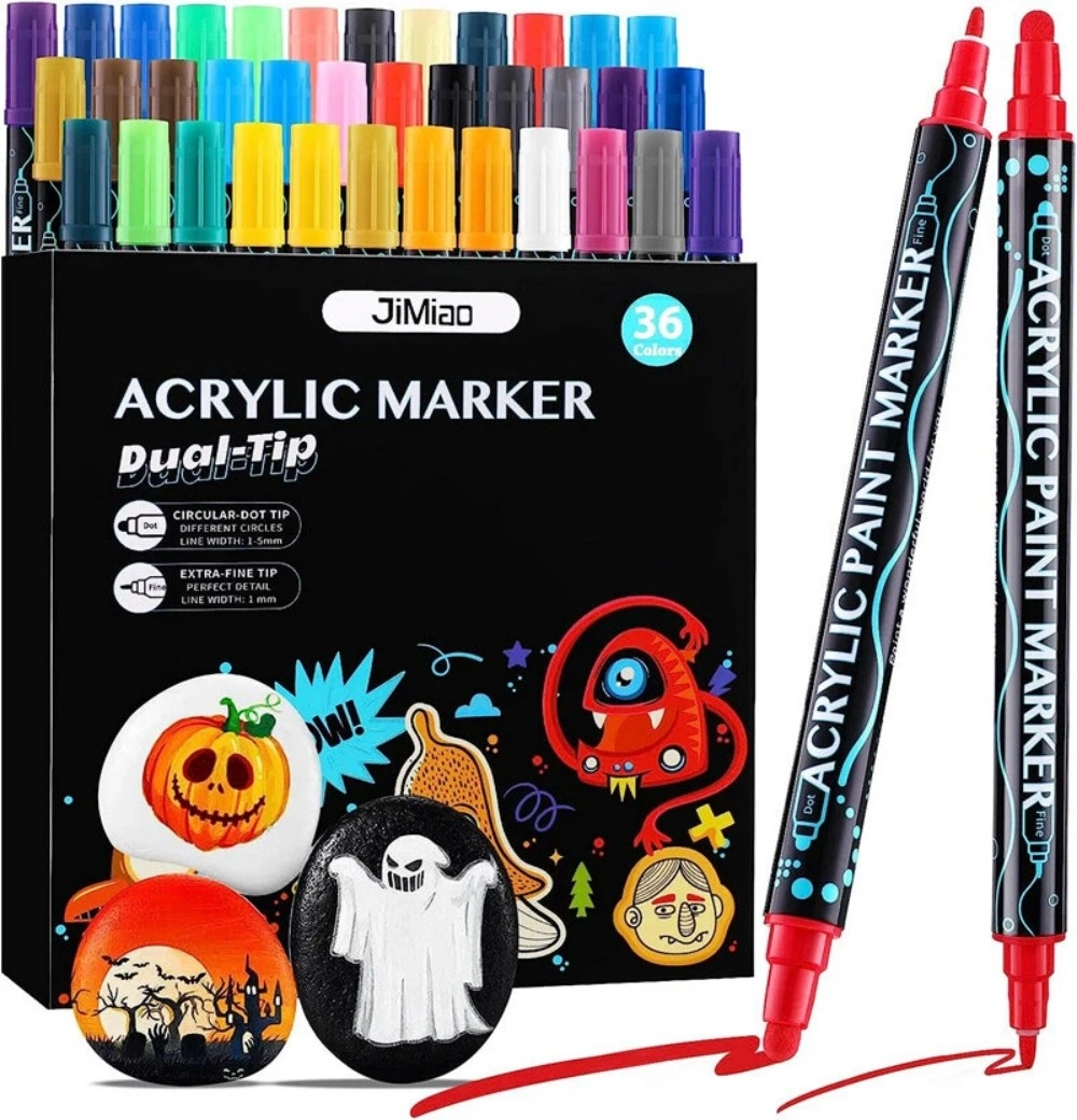 22/36 Colors Acrylic Paint Markers Set for Stone Glass Ceramic DIY Art Craft Painting Pens