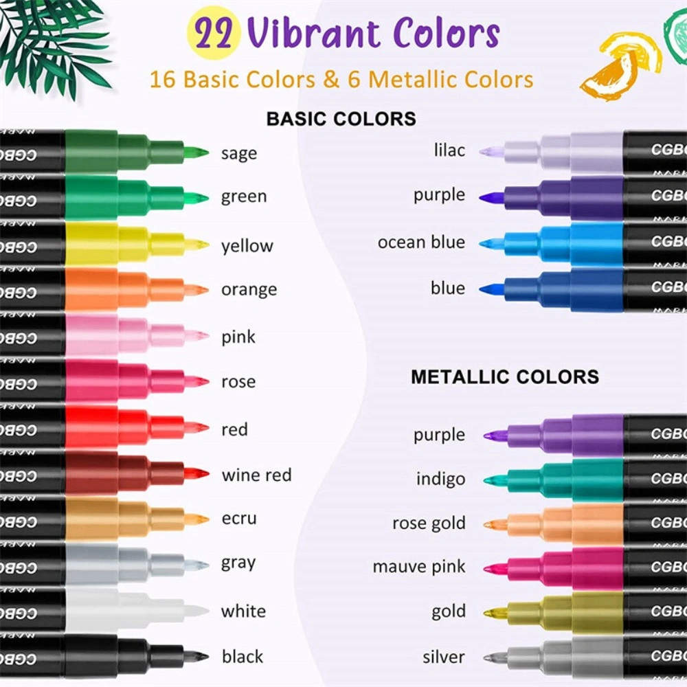 22/36 Colors Acrylic Paint Markers Set for Stone Glass Ceramic DIY Art Craft Painting Pens view 4