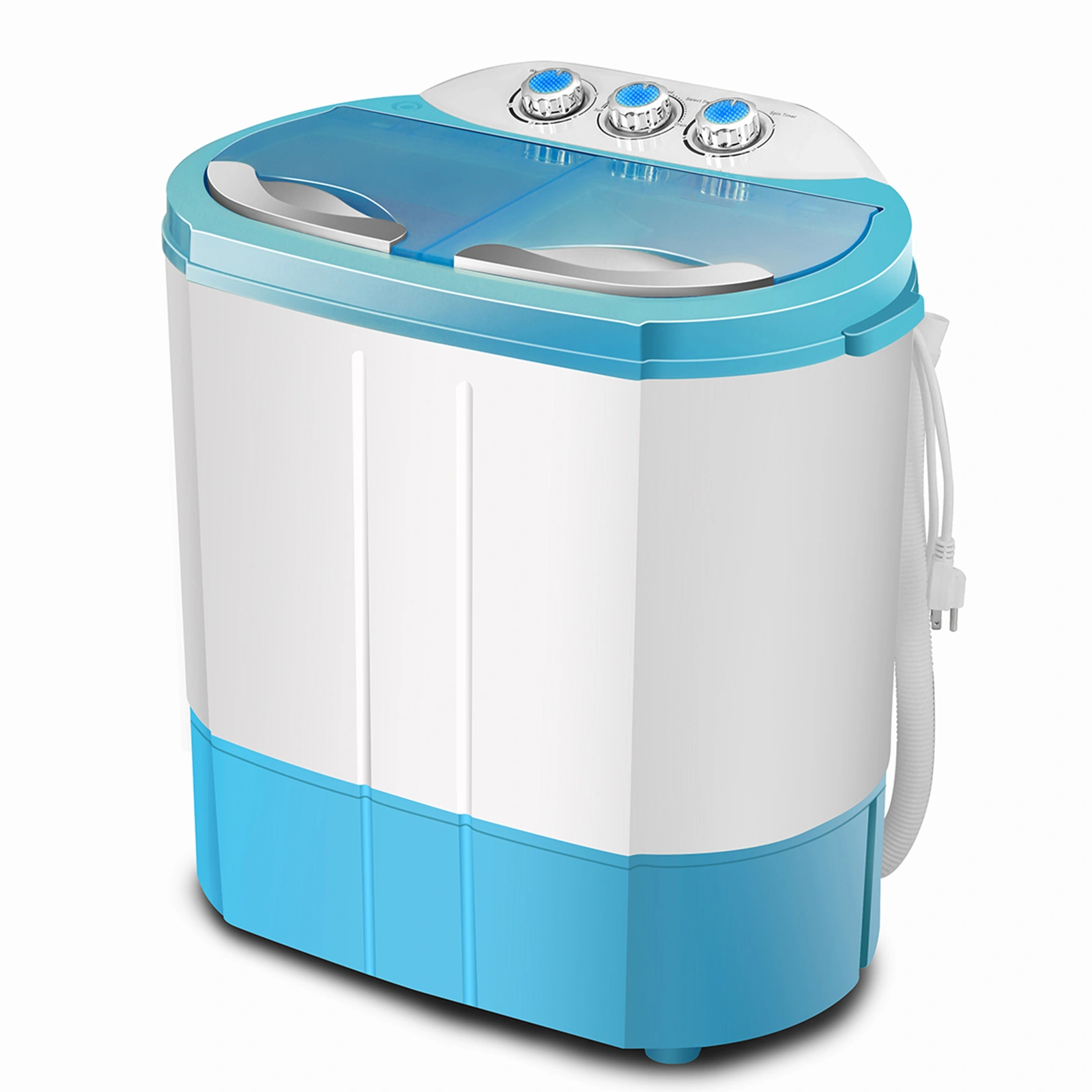 5KG Portable Twin Tub Washing Machine - Compact Dorm Laundry Washer with Spin Dryer for Small Spaces