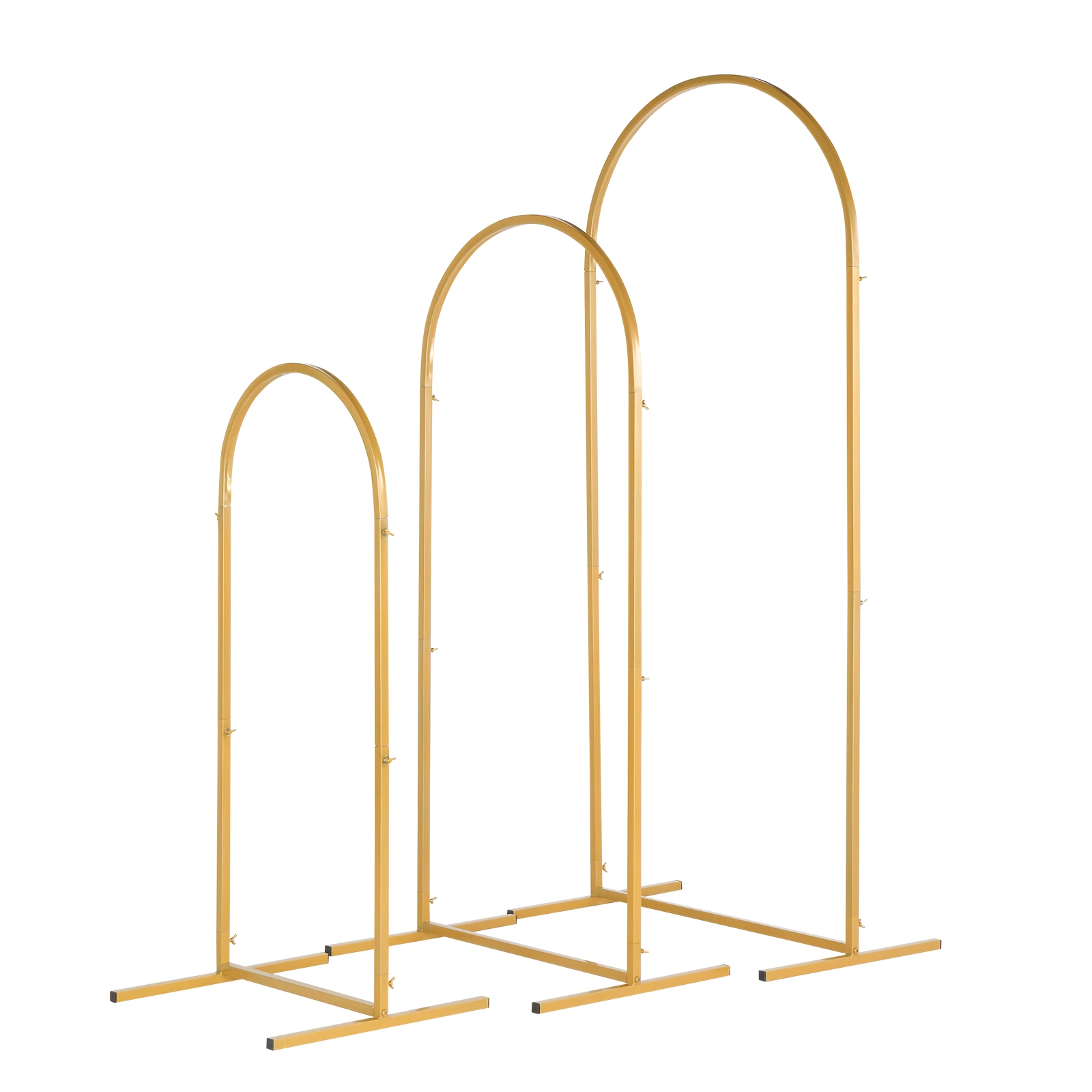 (5.9ft+4.9ft+3.9ft) Three-Piece Set Wedding Arc Top Iron Art Wedding Iron Arch Gold view 7