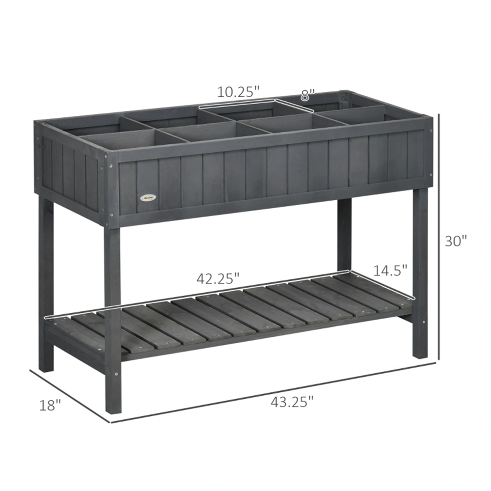 Raised Garden Bed Kit, 4-Piece Elevated Planter Box with Drainage, Weather-Resistant Wood Outdoor Vegetable Flower Growing Bed view 2