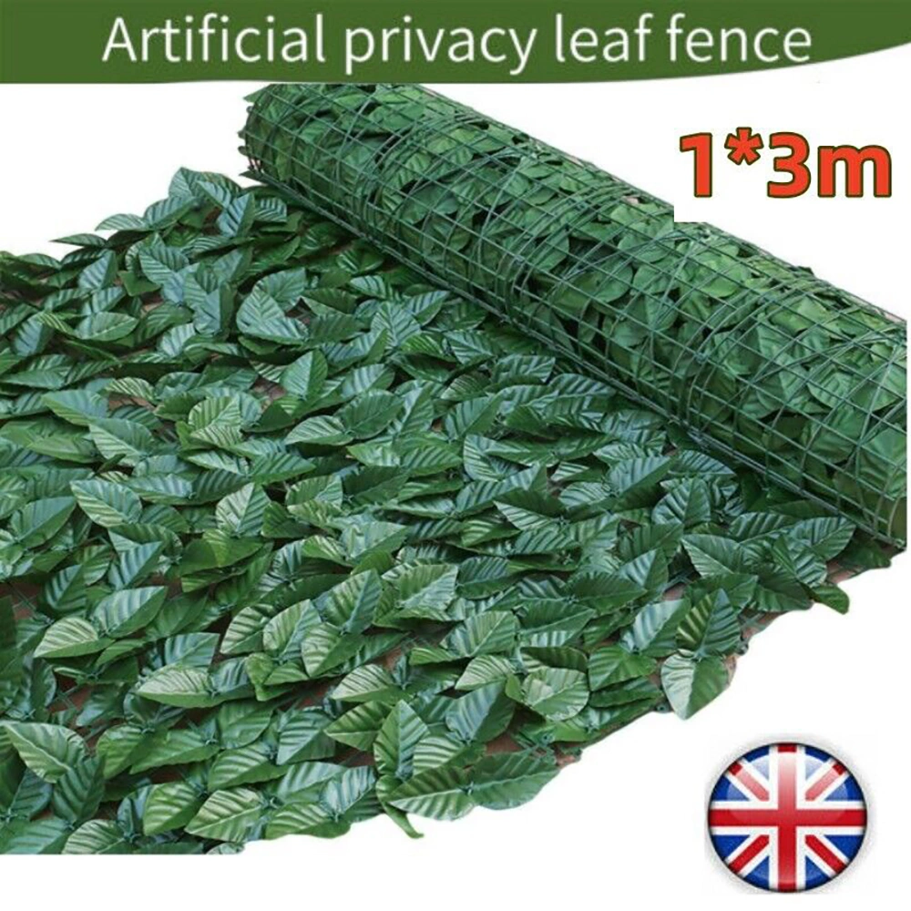3M Artificial Ivy Leaf Hedge Fence, Fake Privacy Screening Roll for Garden Wall Panel Decor