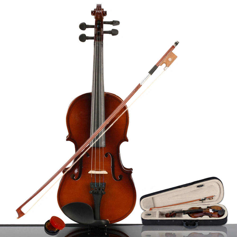 1/4 Size Acoustic Violin Beginner Set with Hard Case Bow Rosin Natural Finish
