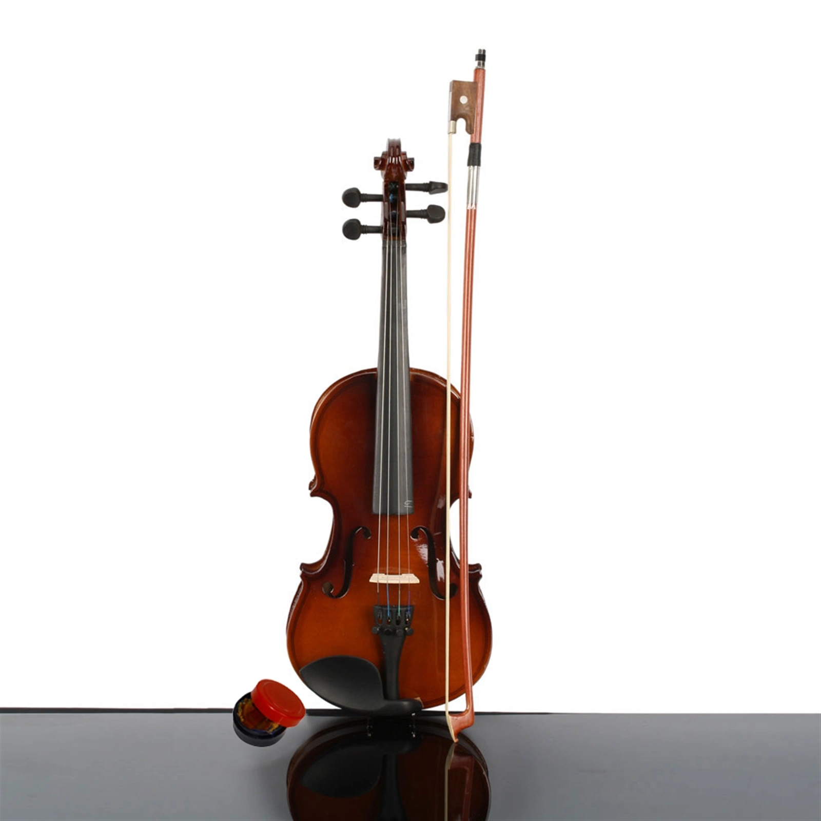 1/4 Size Acoustic Violin Beginner Set with Hard Case Bow Rosin Natural Finish view 3