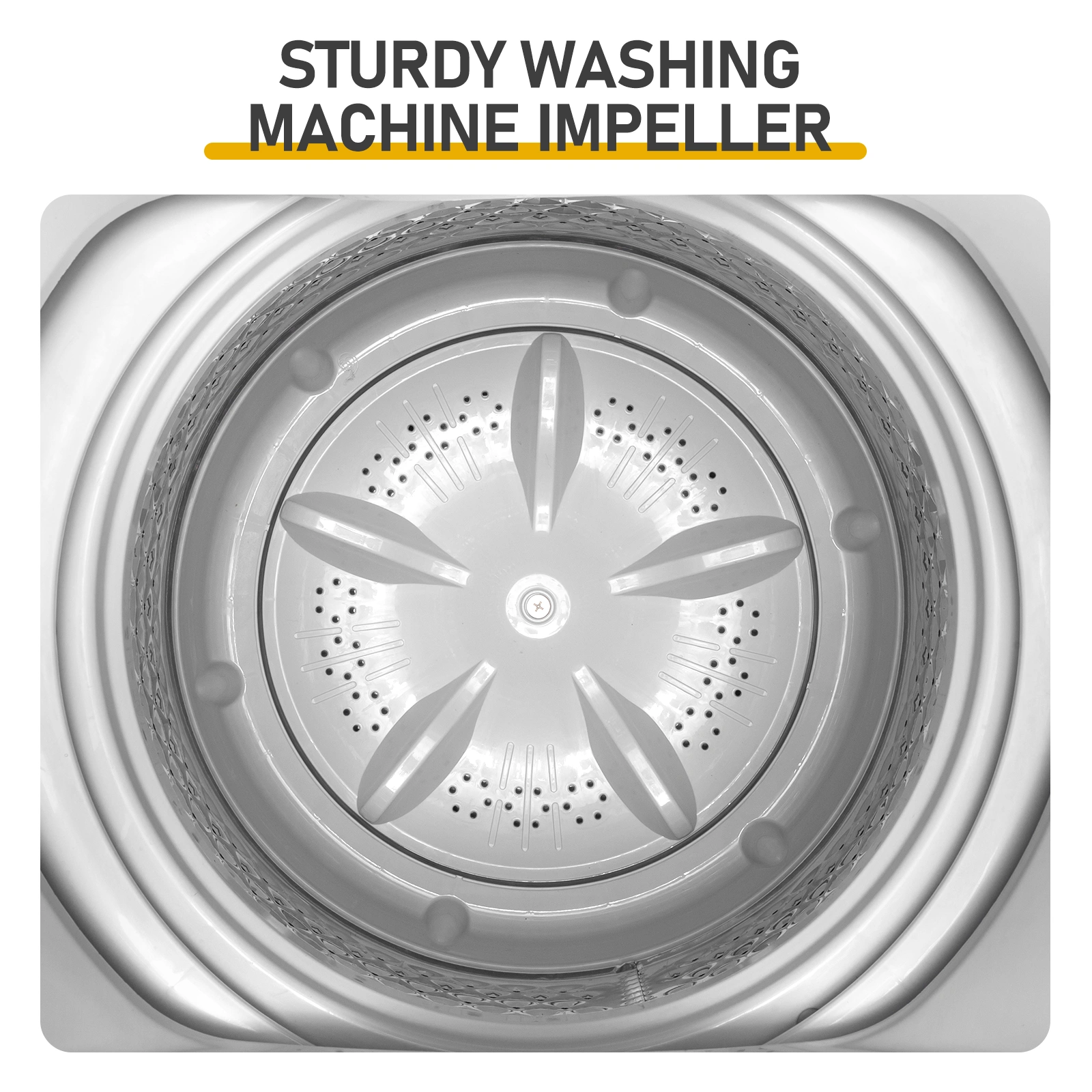 Full-Automatic Washing Machine Top Load Portable Compact Laundry Washer Spin with Drain Pump,10 programs 8 Water Level Selections with LED Display 17.8 Lbs Capacity, black view 20
