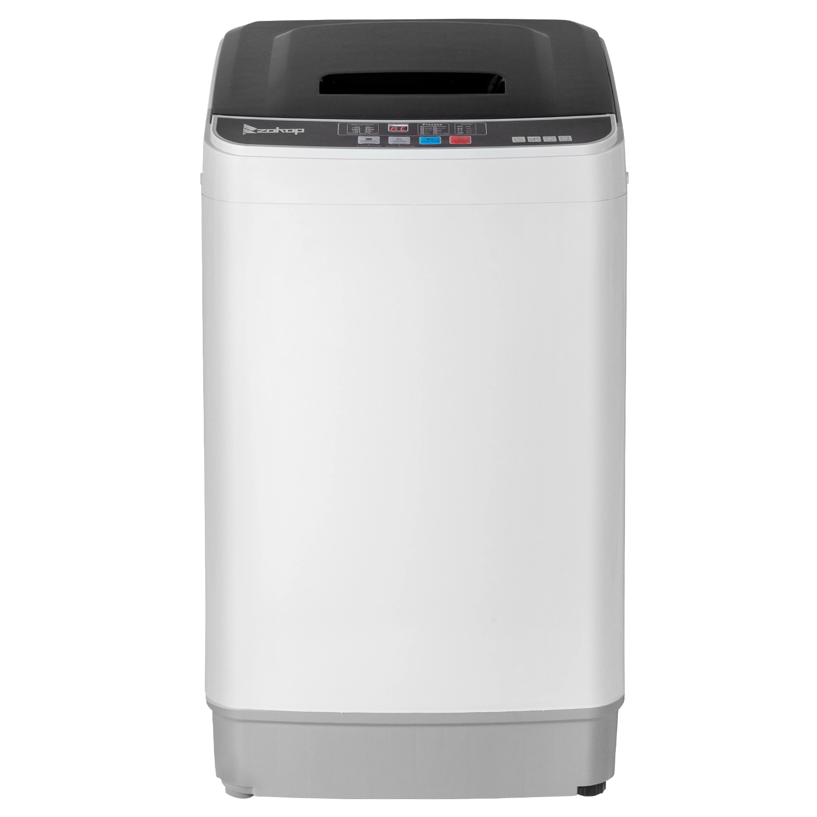 Full-Automatic Washing Machine Top Load Portable Compact Laundry Washer Spin with Drain Pump,10 programs 8 Water Level Selections with LED Display 17.8 Lbs Capacity, black view 26