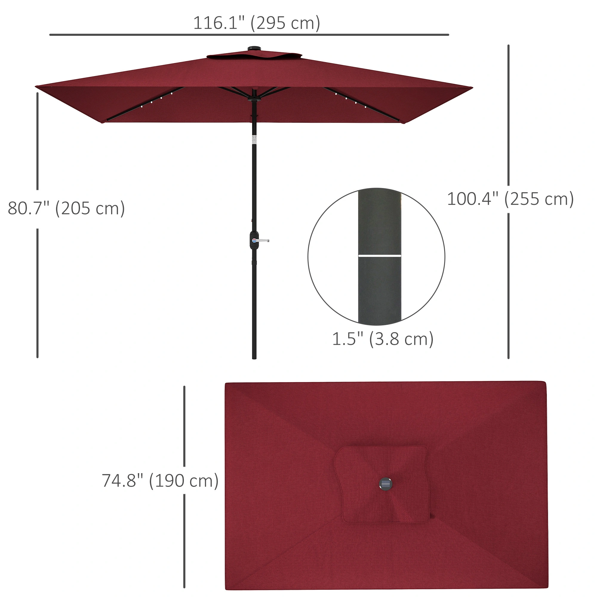 Portable Outdoor Beach Umbrella Sun Shade Canopy UV Protection for Camping Garden Patio Portable Lightweight Durable Design
