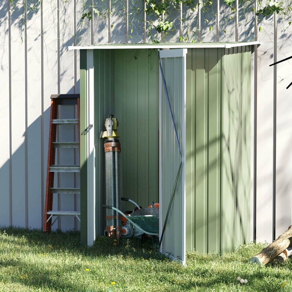 Metal Outdoor Storage Shed, 5' x 3' Garden Tool Cabinet - Green
