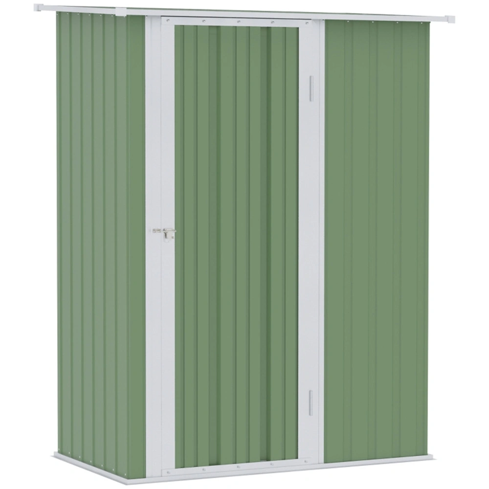Metal Outdoor Storage Shed, 5' x 3' Garden Tool Cabinet - Green view 2