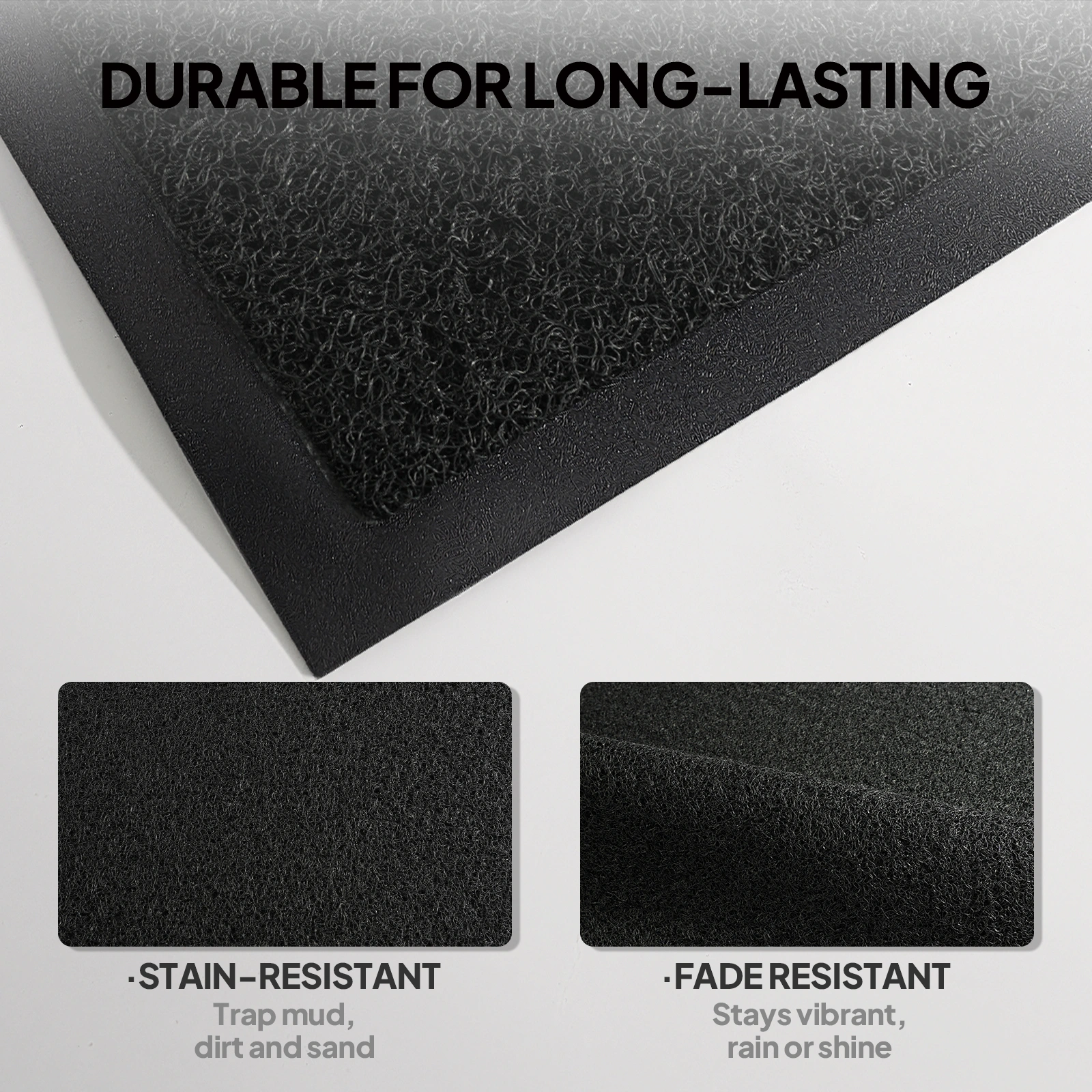 Black PVC Composite Entrance Mat 90x180cm, Heavy Duty Anti-Fatigue Commercial Floor Mat, 1.2cm Thick Jumbo Entrance Rug view 8