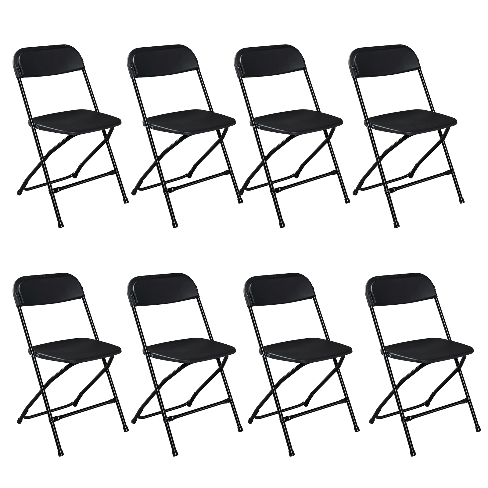 6pcs Injection Molding Classic Garden Plastic Folding Chair Black view 9