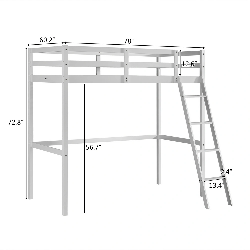 Solid Pine High Foot Single Bed Frame 3ft view 2