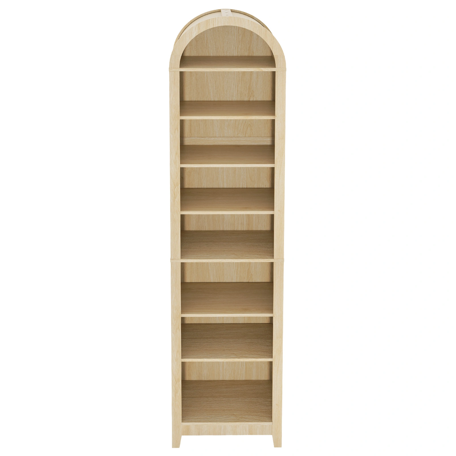 8-Tier Arched Dome Display Rack Particleboard Melamine-Faced Bookshelf 15.75*11.81*70in Oak view 2