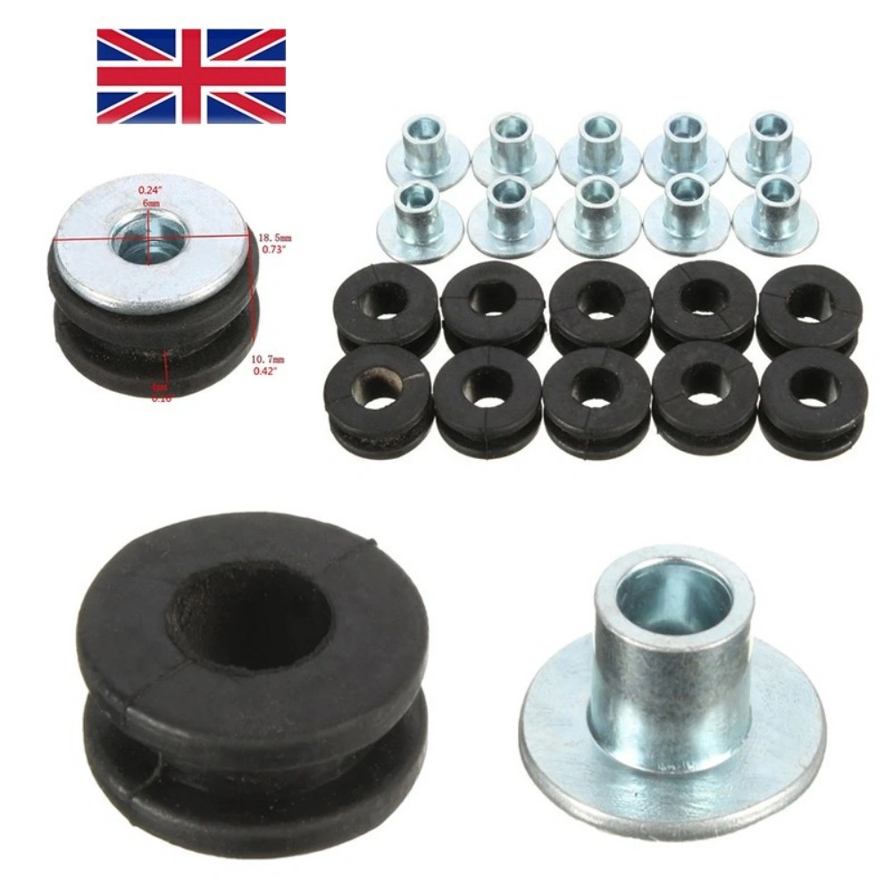 10PCS 6mm Motorcycle Rubber Washers Sleeves Fairing Spacer Grommets for Honda Yamaha view 4