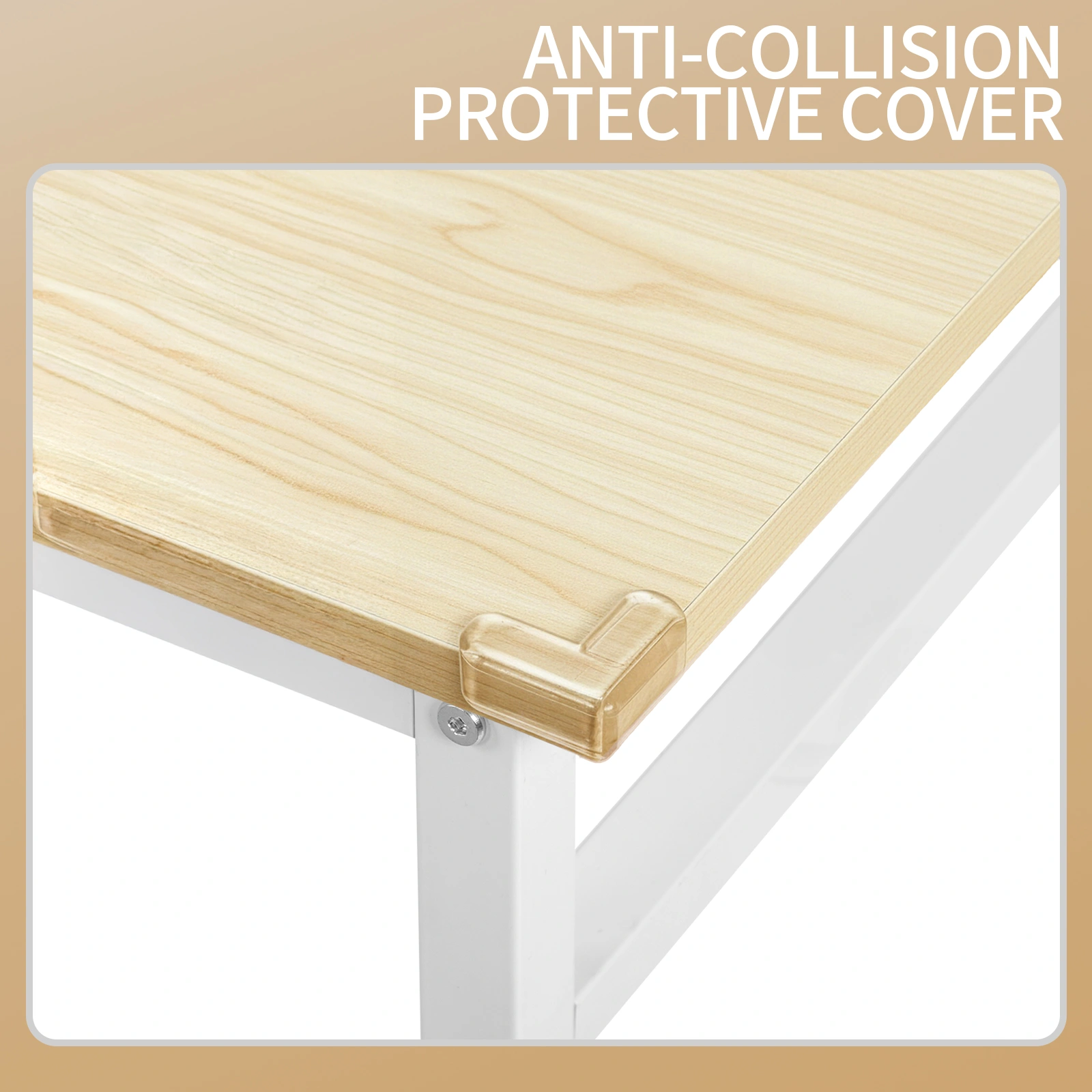 Oak-colored SG001FD P2 particleboard + iron pipe 160cm cut-out computer desk with non-woven fabric storage view 6