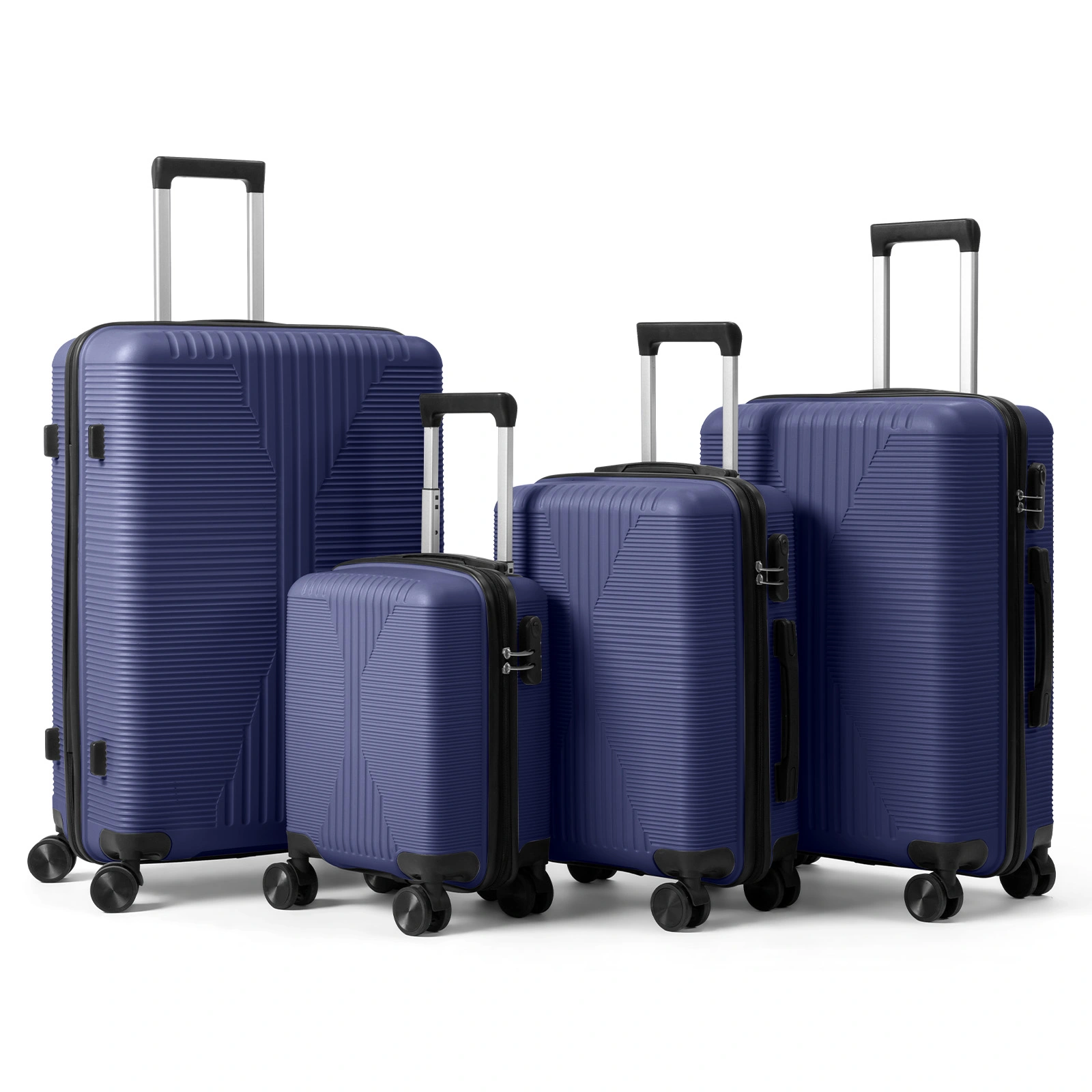 Non-TSA customs lock 4-in-1 PP trolley case, 16in, 20in, 24in, 28in PP, navy blue view 19