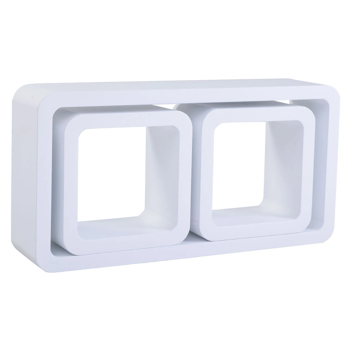 Set of 3 Floating Wall Shelves MDF Display Shelf Storage Rack White Home Decor Organizer