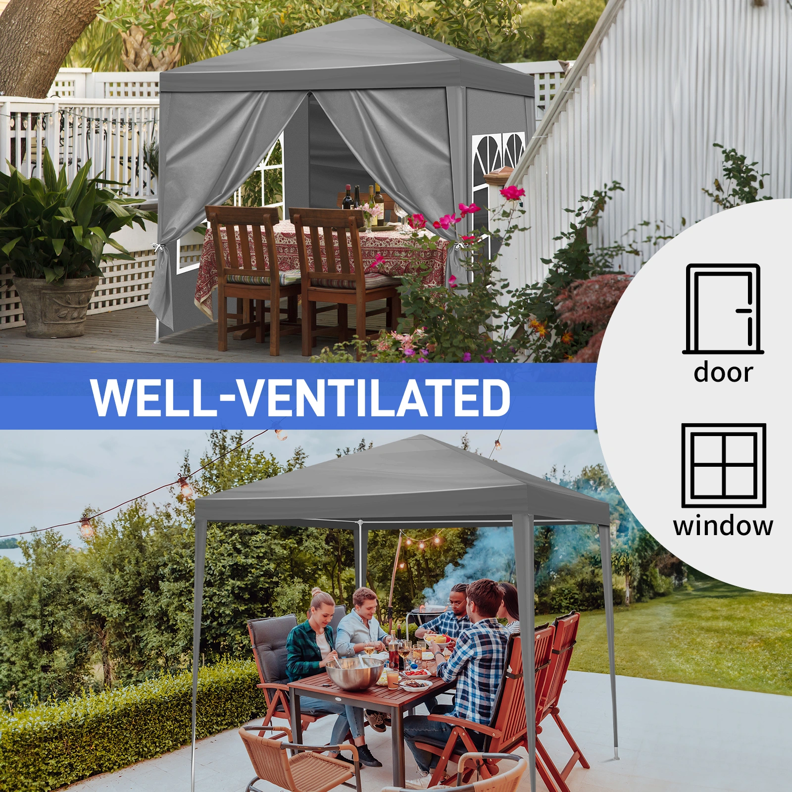 6.5x6.5FT Four Sides Portable Party Tent view 20