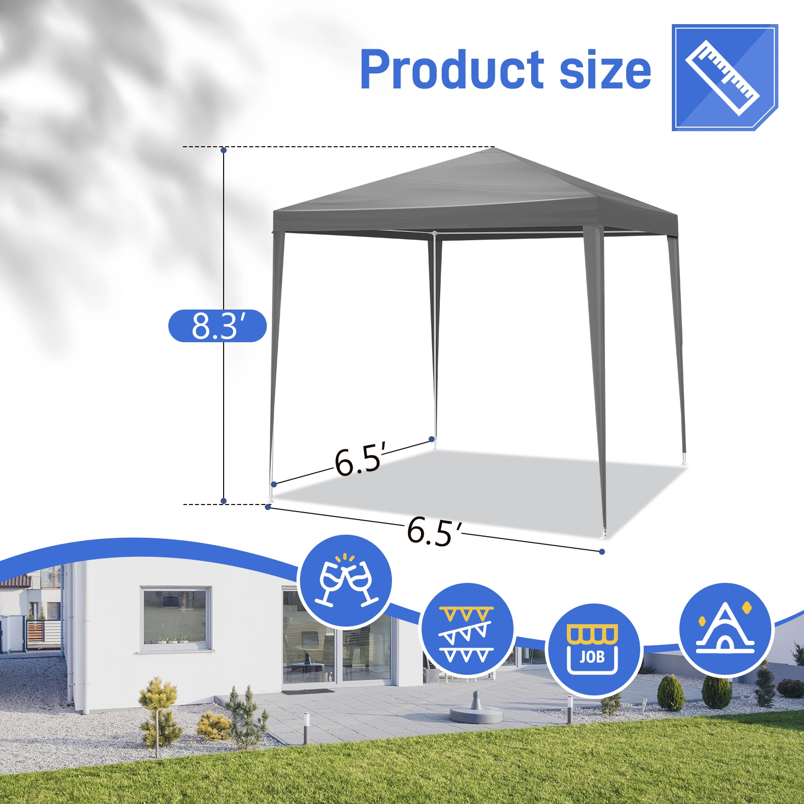 6.5x6.5FT Four Sides Portable Party Tent view 9