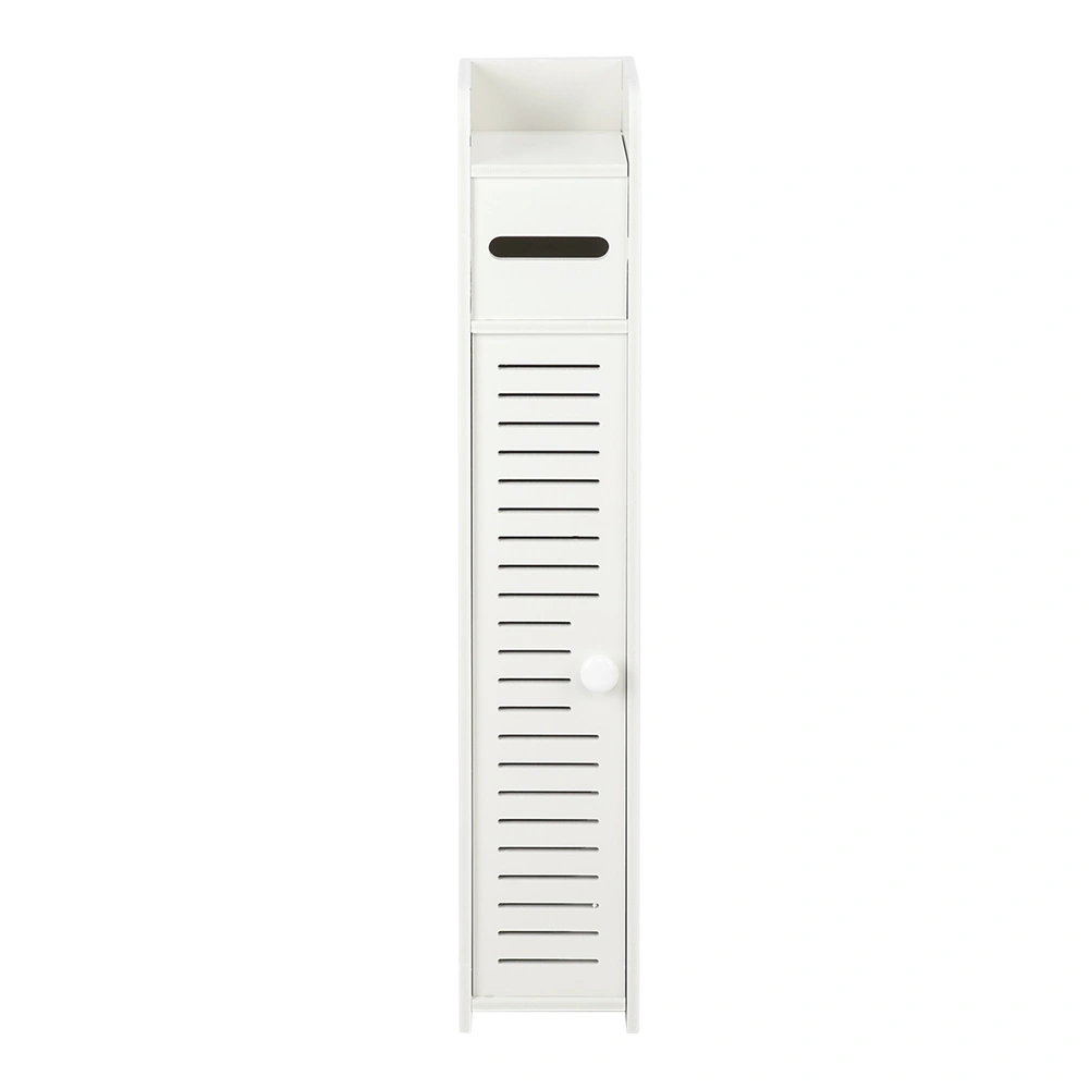 Narrow Paper Towel Cabinet 80cm High PVC Storage Organizer 15.5x17x80cm