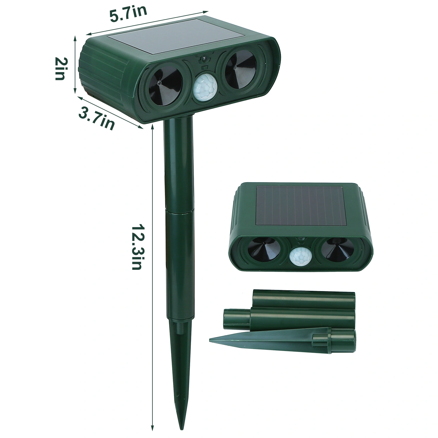 Solar Powered Ultrasonic Animal Repeller, IPX4 Waterproof Motion Sensor Pest Control for Garden, Yard, Farm - Repels Deer, Raccoon, Cat, Dog view 9