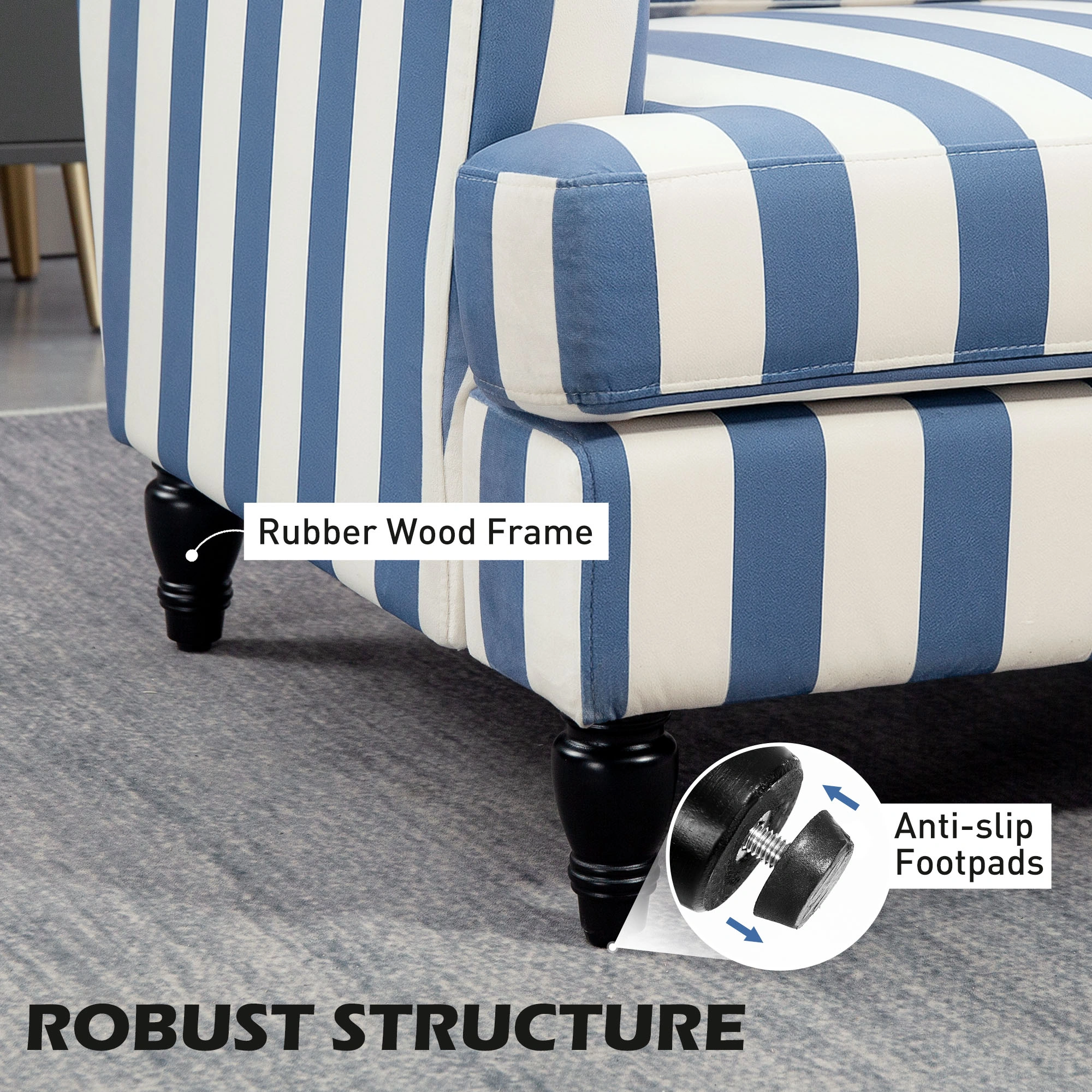 Modern Sofa Chair, Upholstered Accent Chair, Compact Living Room Seating, Easy Assembly, Space-Saving Design view 5