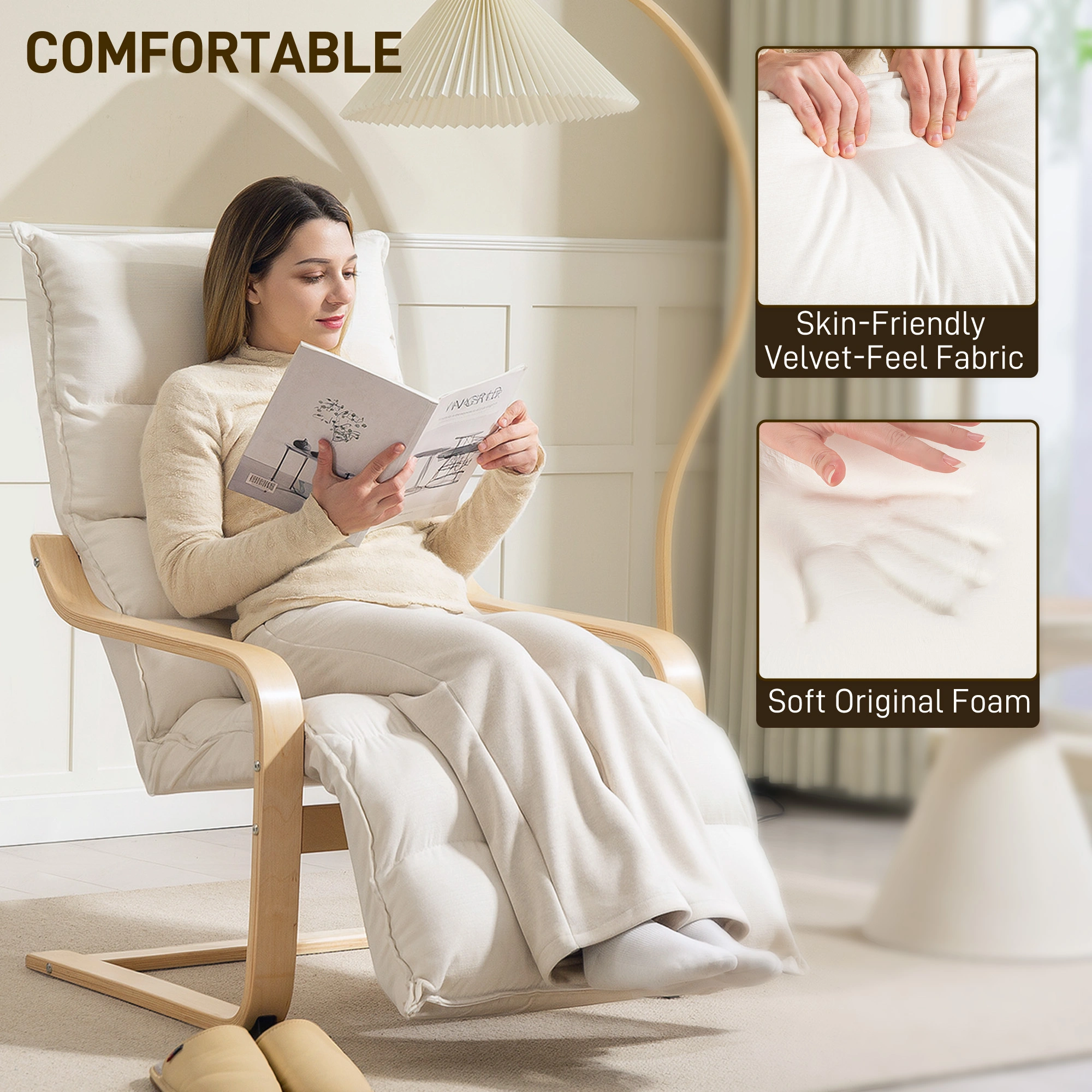 Luxury Recliner Chair, Adjustable Backrest, Padded Armrests, Smooth Rocking Motion, Living Room Comfort Seating