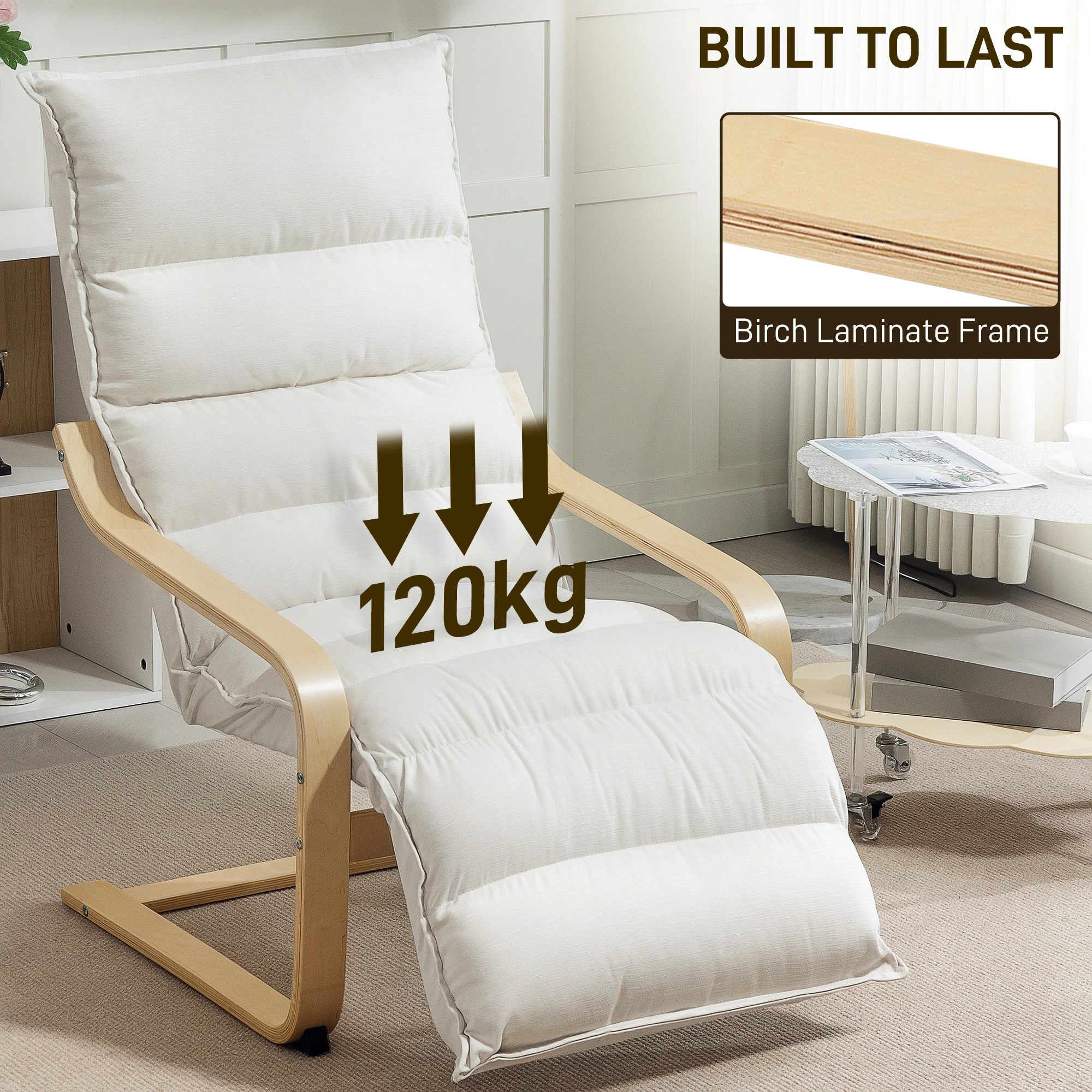 Luxury Recliner Chair, Adjustable Backrest, Padded Armrests, Smooth Rocking Motion, Living Room Comfort Seating view 3