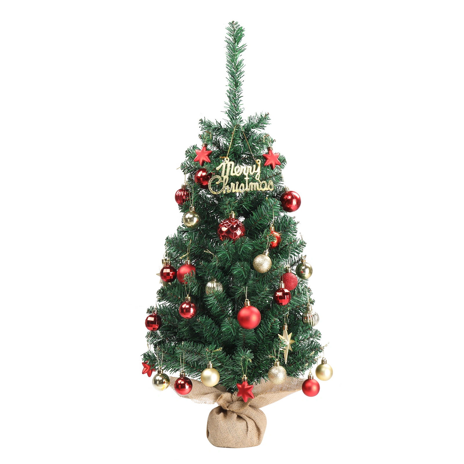36 Inch Artificial Mini Christmas Tree with Cloth Bag Base, 100 Branch Tips, Green Tabletop Xmas Tree for Home Office Decor view 3