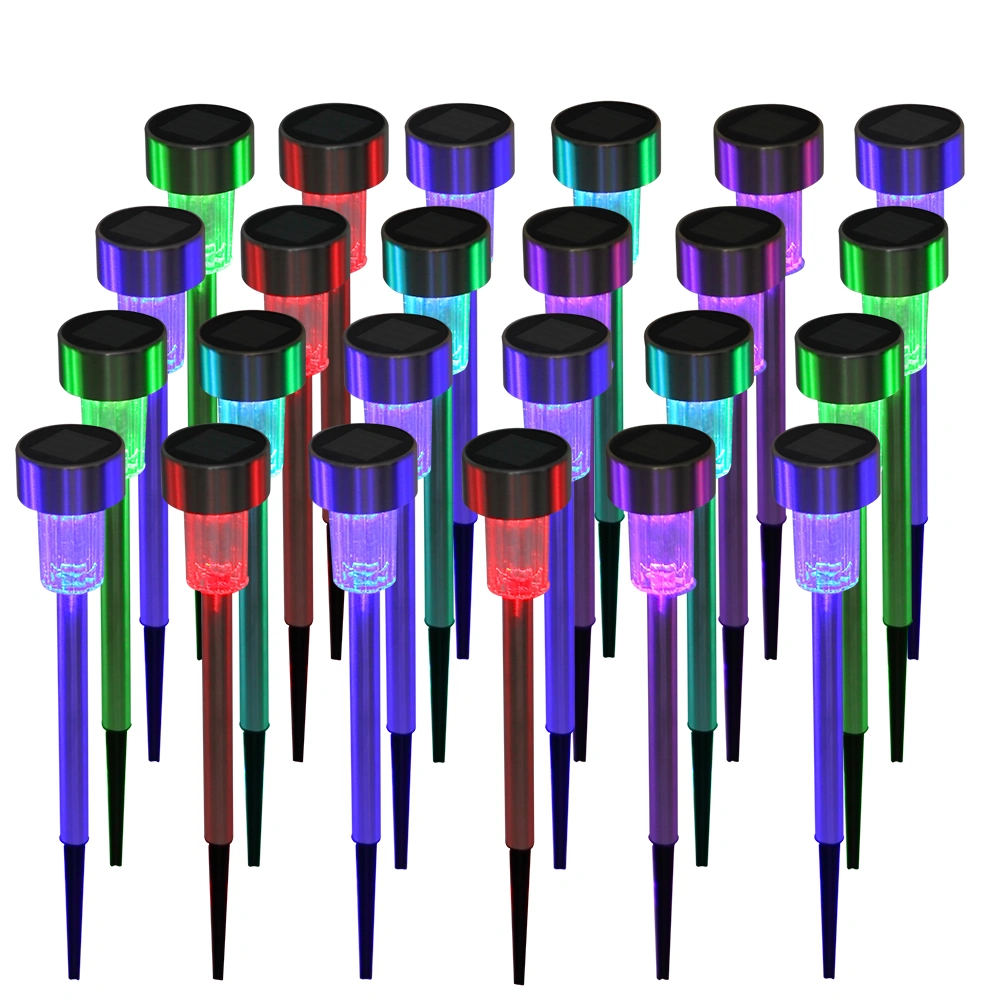 24pcs 5W High Brightness Solar Power LED Lawn Lamps with Lampshades Seven Color