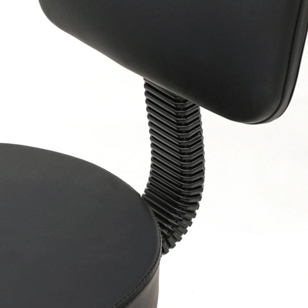 Round Shape Adjustable Salon Stool with Back Black view 2