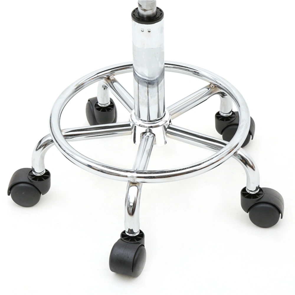 Round Shape Adjustable Salon Stool with Back Black view 4