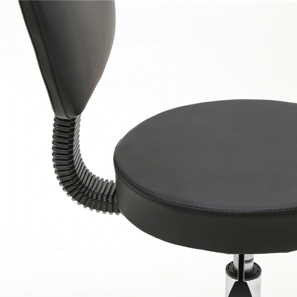 Round Shape Adjustable Salon Stool with Back Black view 6