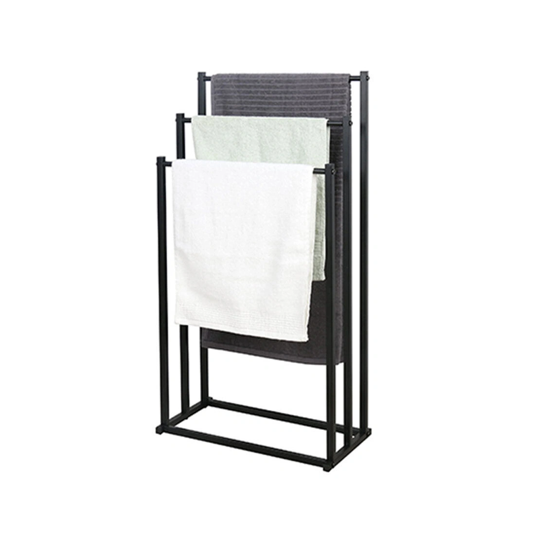 Freestanding Towel Rack 3-Bar, Bathroom Towel Holder Stand, Hand Towel Shelf, Bathroom Accessory, Silver view 2