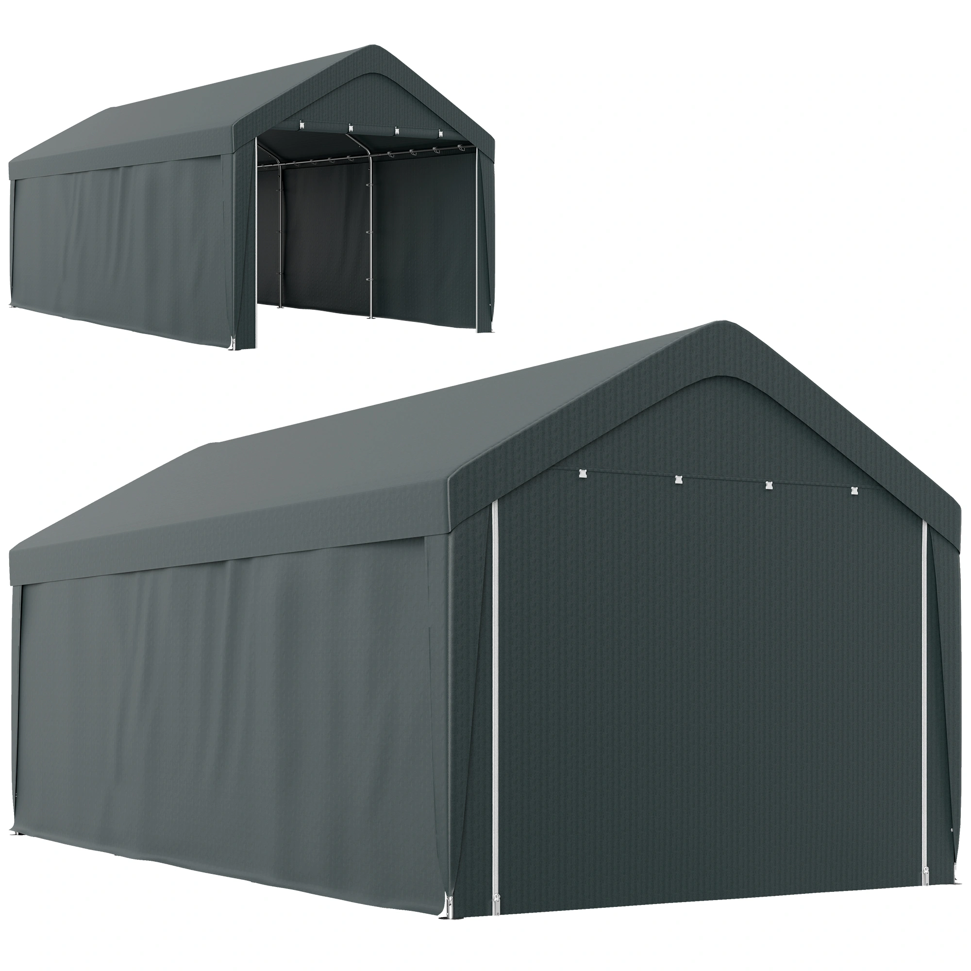 Portable Garage Car Shelter 12x22 ft, Pop Up Vehicle Storage Tent, Weather Resistant Outdoor Parking Cover view 3